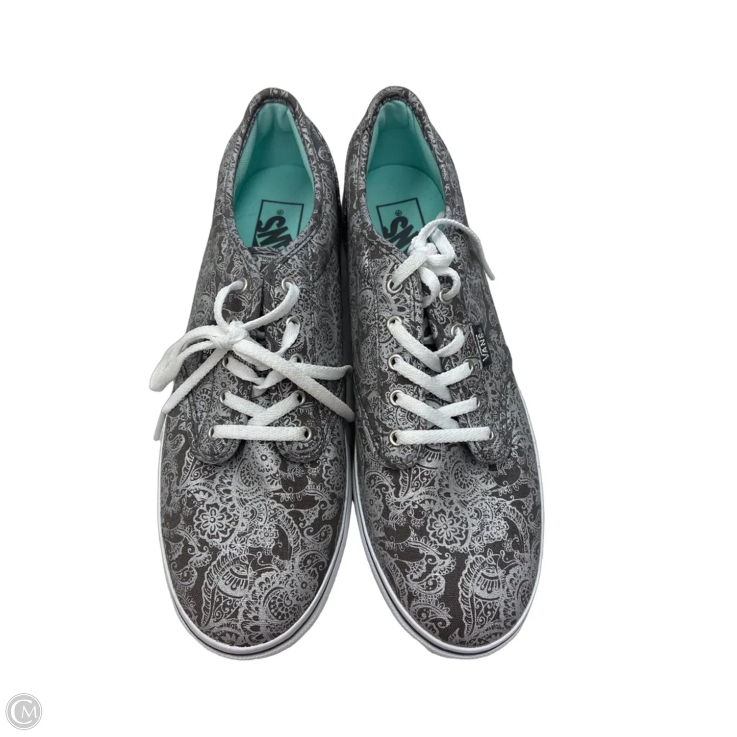 Shoes Sneakers By Vans In Grey & Silver, Size: 9