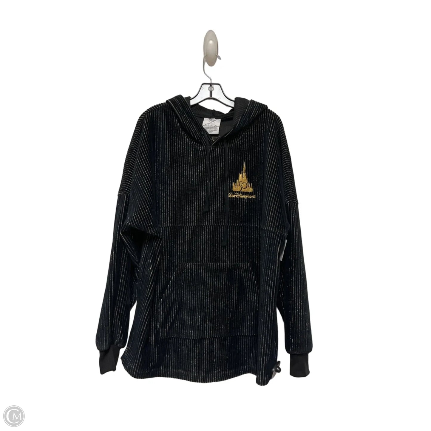 Sweatshirt Hoodie By Disney Store In Black & Gold, Size: L