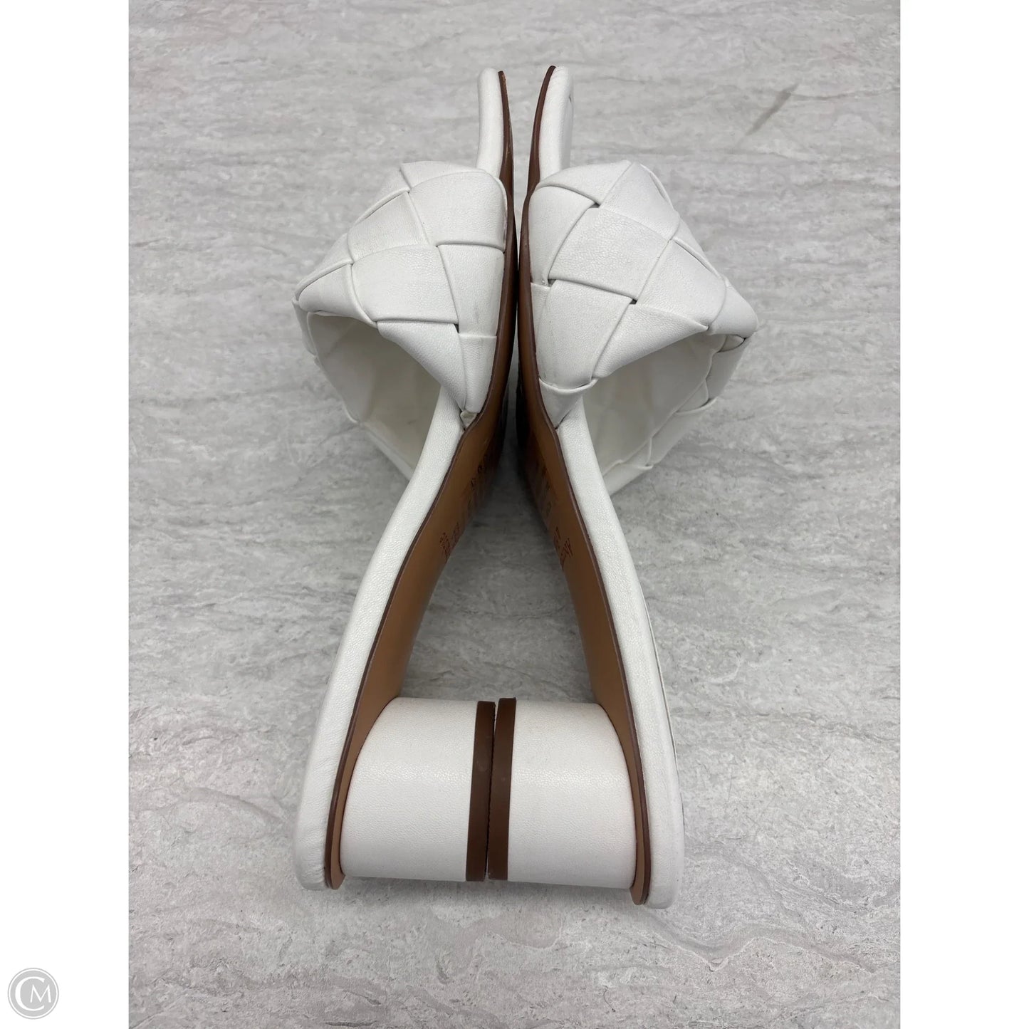 Sandals Heels Block By Abercrombie And Fitch In White, Size: 7.5