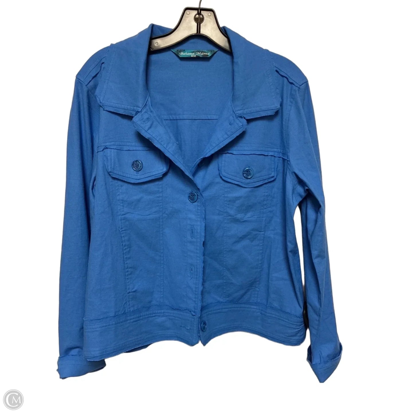 Jacket Shirt By Clothes Mentor In Blue, Size: M