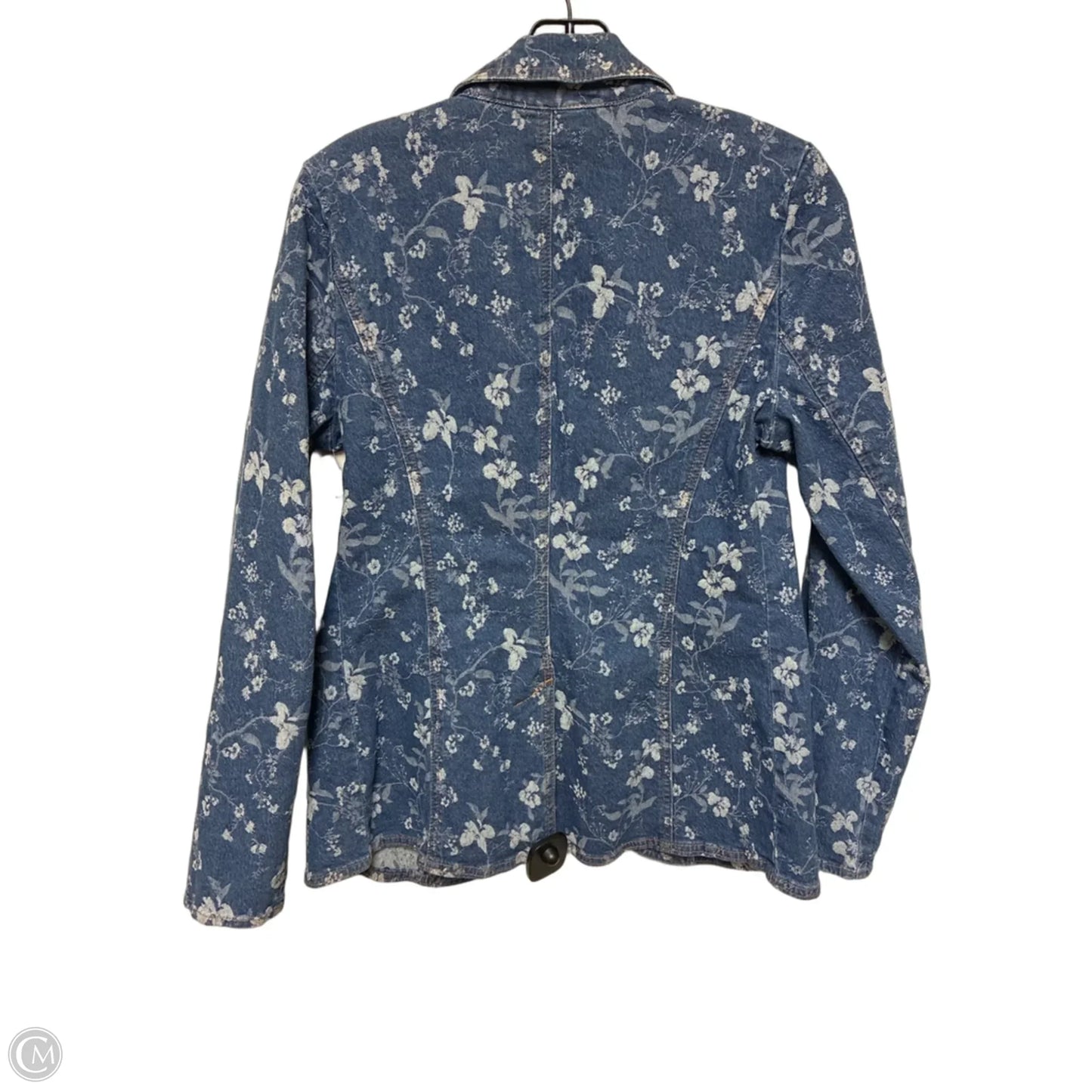 Blazer By Chicos In Blue Denim, Size: S