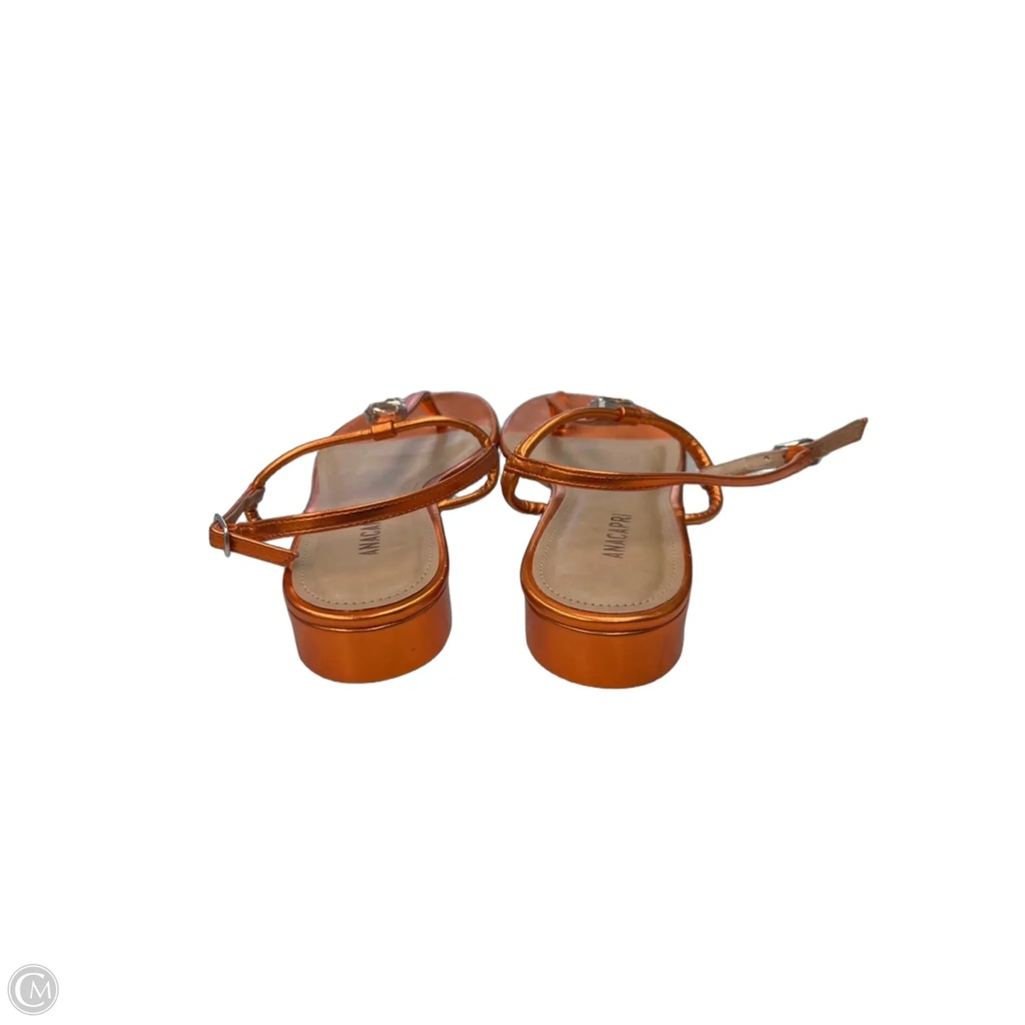 Sandals Heels Block By Clothes Mentor In Orange, Size: 6.5