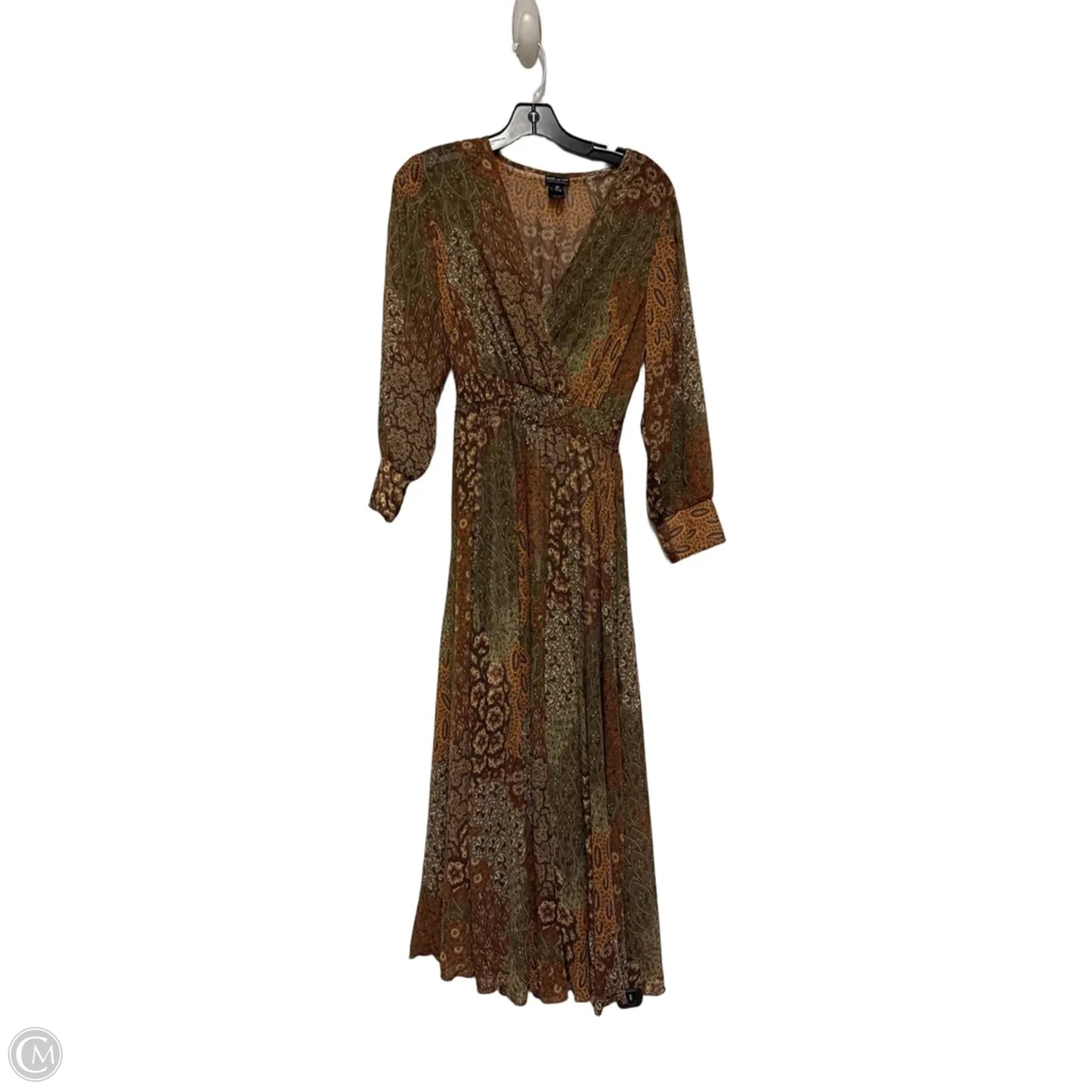 Dress Casual Midi By Kate And Lily In Brown & Green, Size: Sp