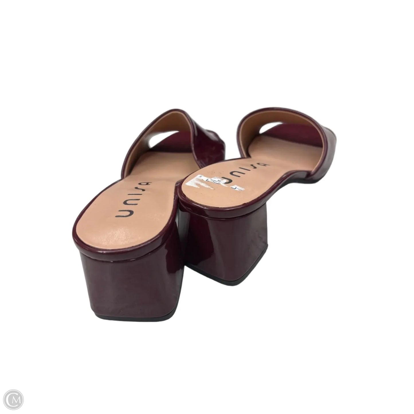 Sandals Heels Block By Unisa In Maroon, Size: 8.5