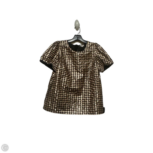 Top Short Sleeve By J. Crew In Plaid Pattern, Size: M