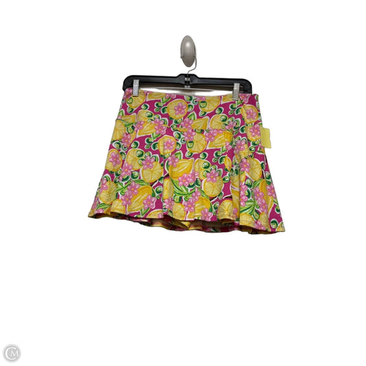 Athletic Skort By Ibkul In Pink & Yellow, Size: M