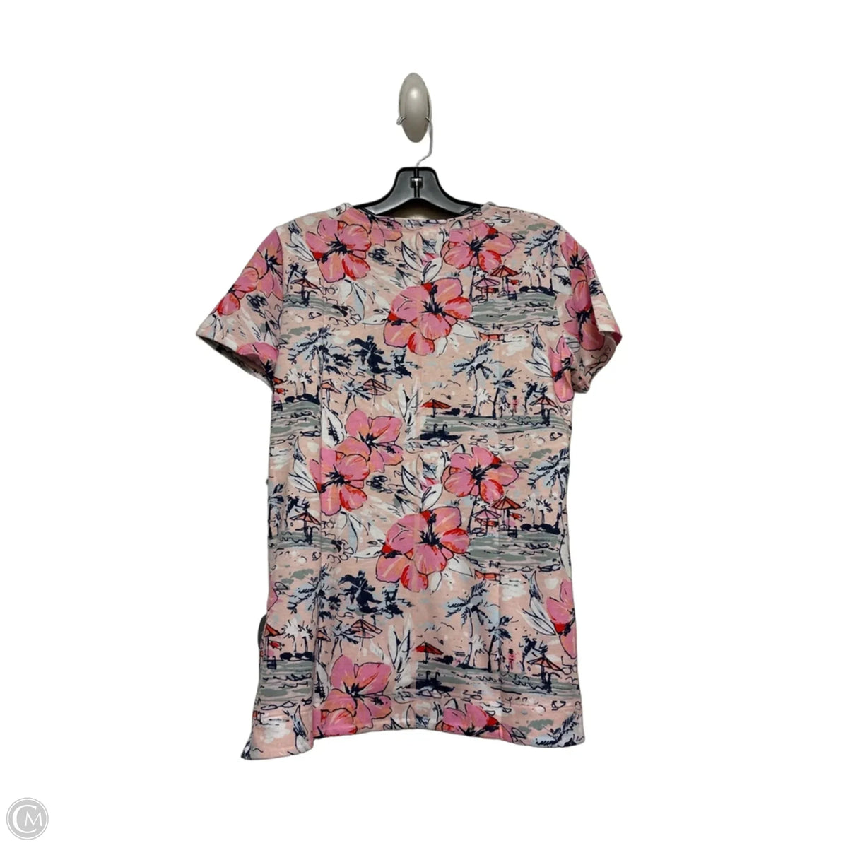 Top Short Sleeve Basic By Talbots In Floral Print, Size: Mp