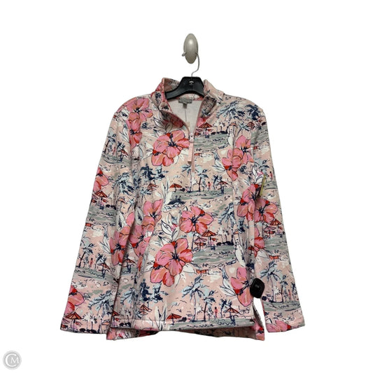 Athletic Top Long Sleeve Collar By Talbots In Floral Print, Size: Mp