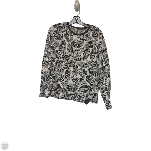 Athletic Top Long Sleeve Crewneck By Tail In Black & White, Size: M