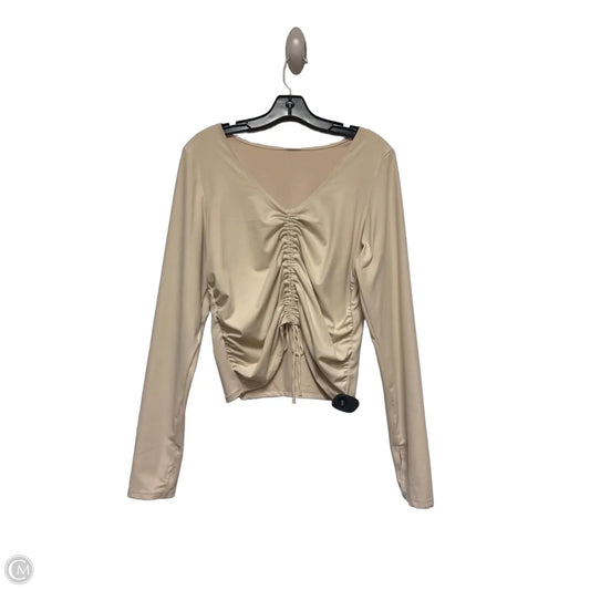 Athletic Top Long Sleeve Crewneck By Pink In Cream, Size: Xl