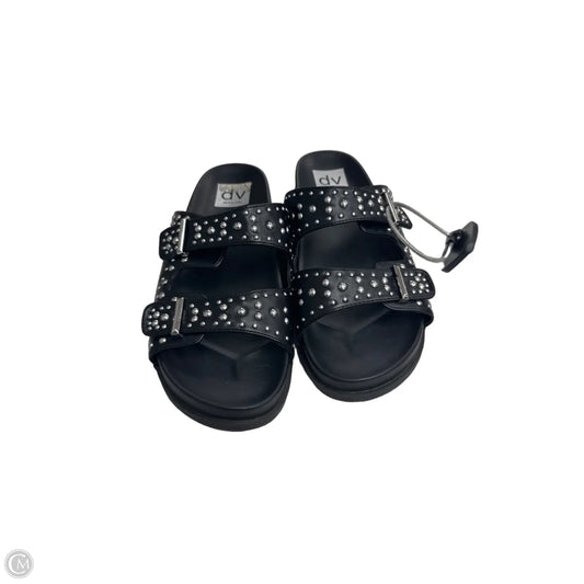 Sandals Flats By Dolce Vita In Black & Silver, Size: 8
