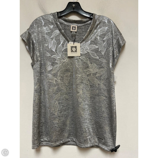 Top Short Sleeve By Anne Klein In Silver, Size: S