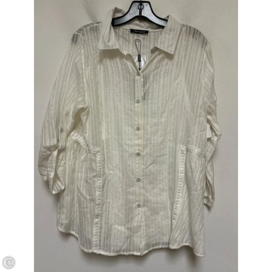 Top Long Sleeve By Cable And Gauge In White, Size: Xl