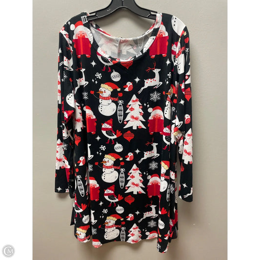 Dress Casual Short By Clothes Mentor In Black & Red, Size: 3x