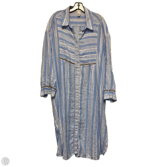 Dress Casual Midi By H&m In Blue & White, Size: L
