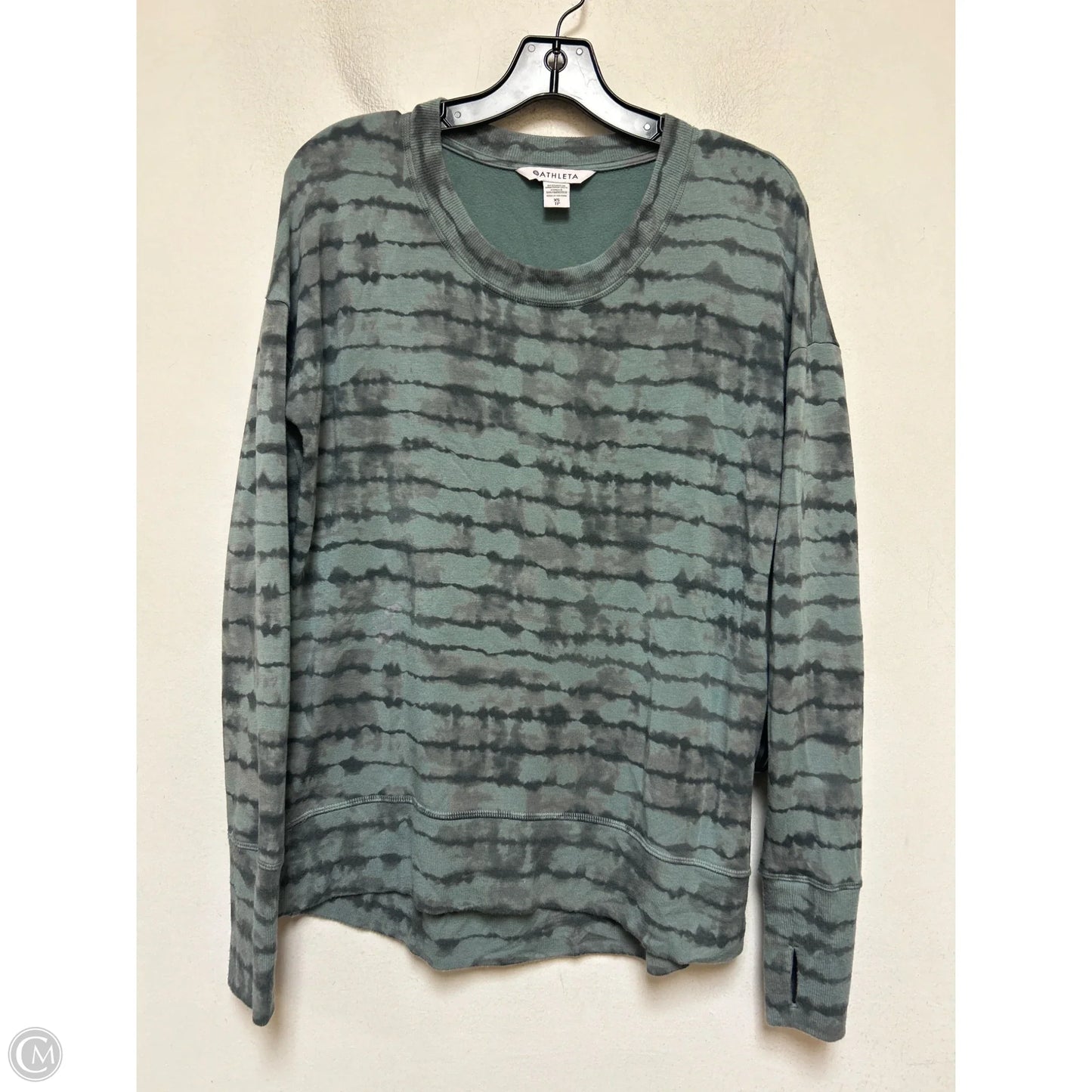 Athletic Top Long Sleeve Crewneck By Athleta In Tie Dye Print, Size: Xs