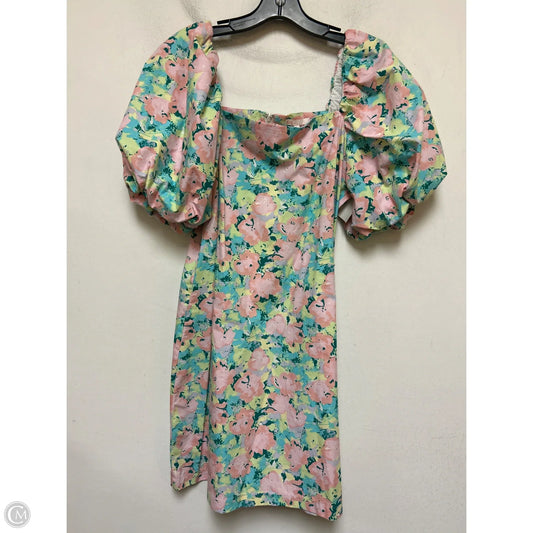 Dress Casual Short By Gianni Bini In Green & Pink, Size: L