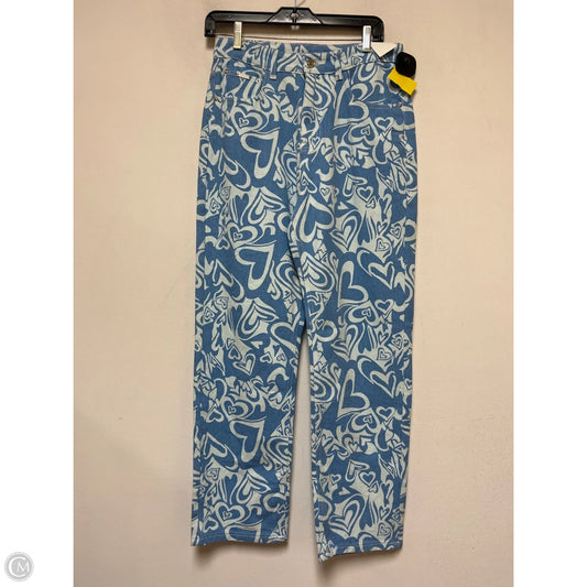Jeans Straight By Dreamers In Blue & White, Size: 8