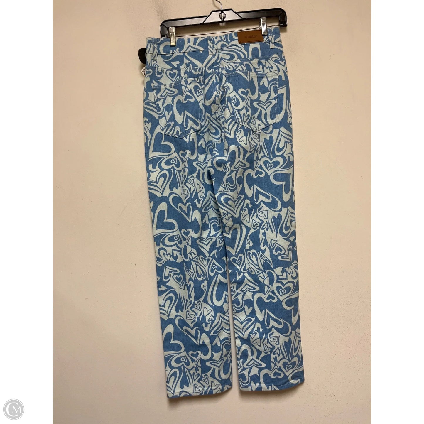 Jeans Straight By Dreamers In Blue & White, Size: 8