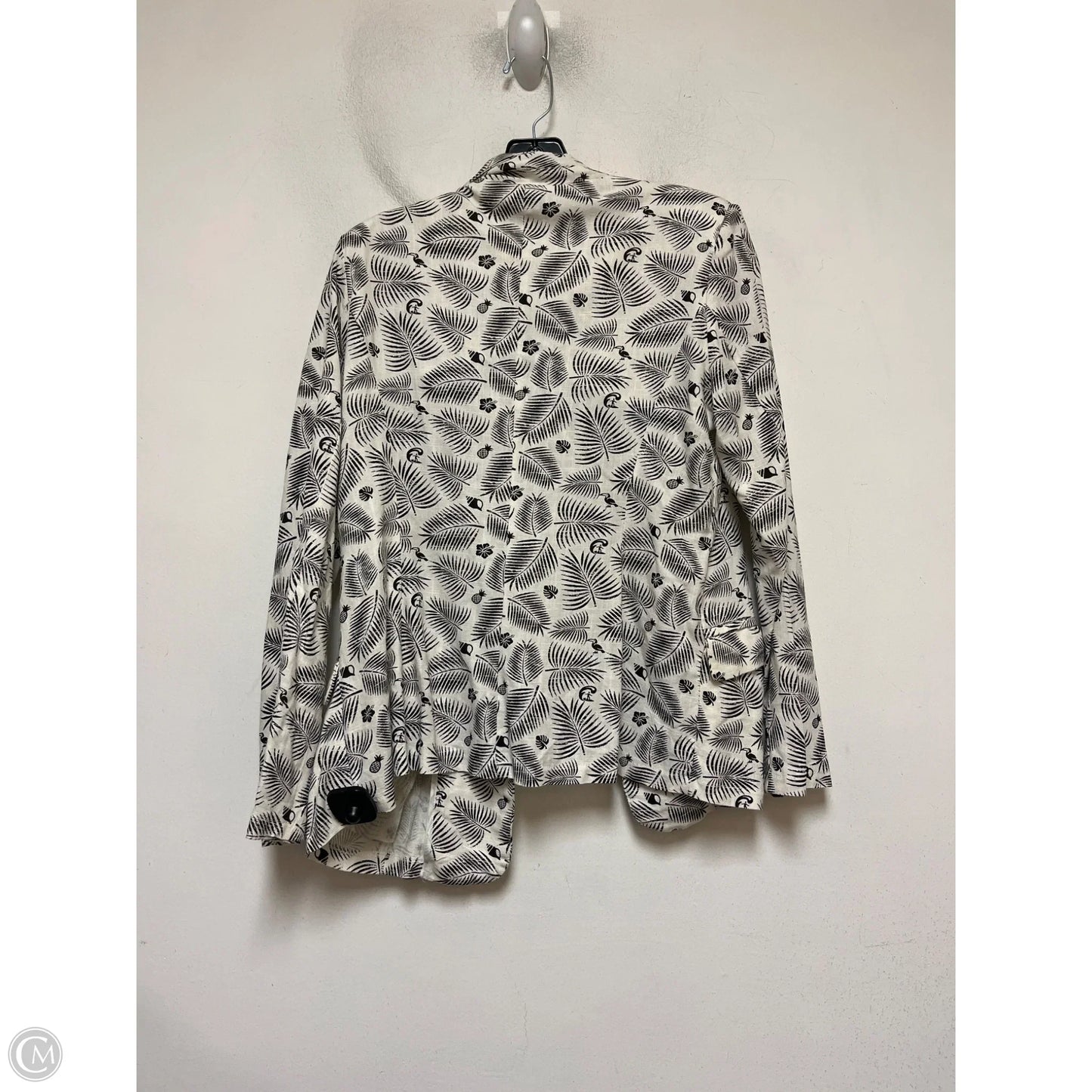 Blazer By Clothes Mentor In Tropical Print, Size: L