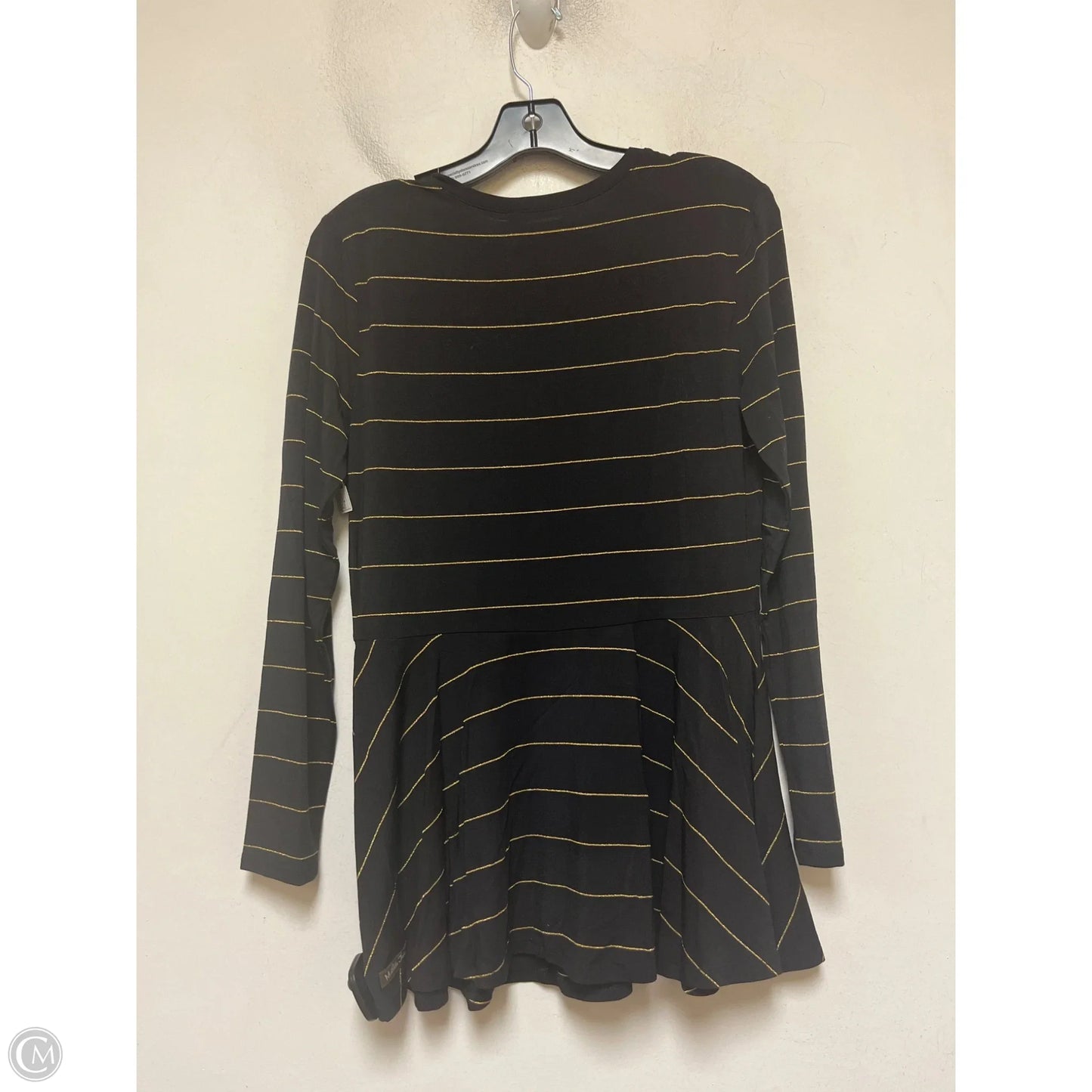 Top Long Sleeve By Matilda Jane In Black & Gold, Size: S