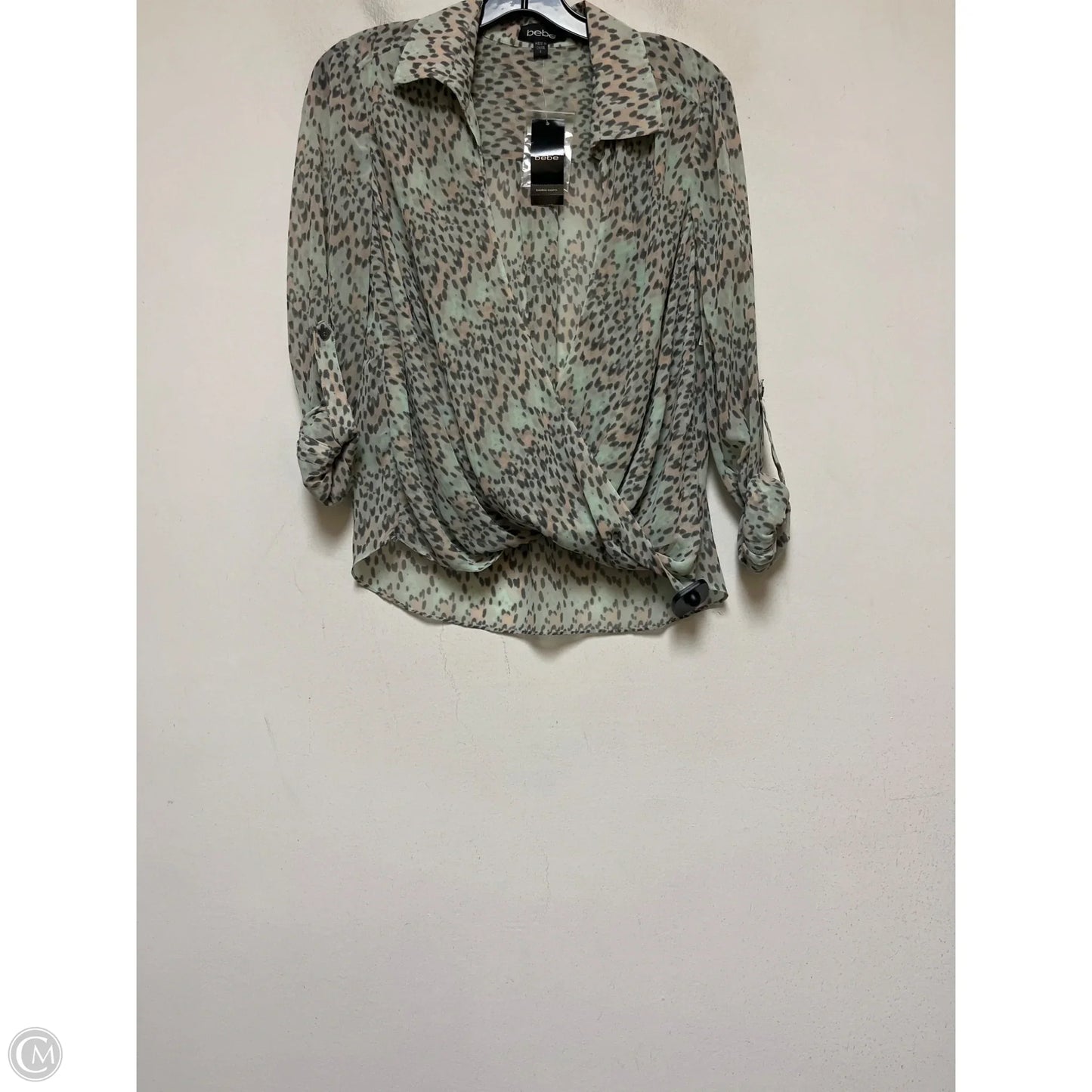 Top Long Sleeve By Bebe In Teal, Size: S