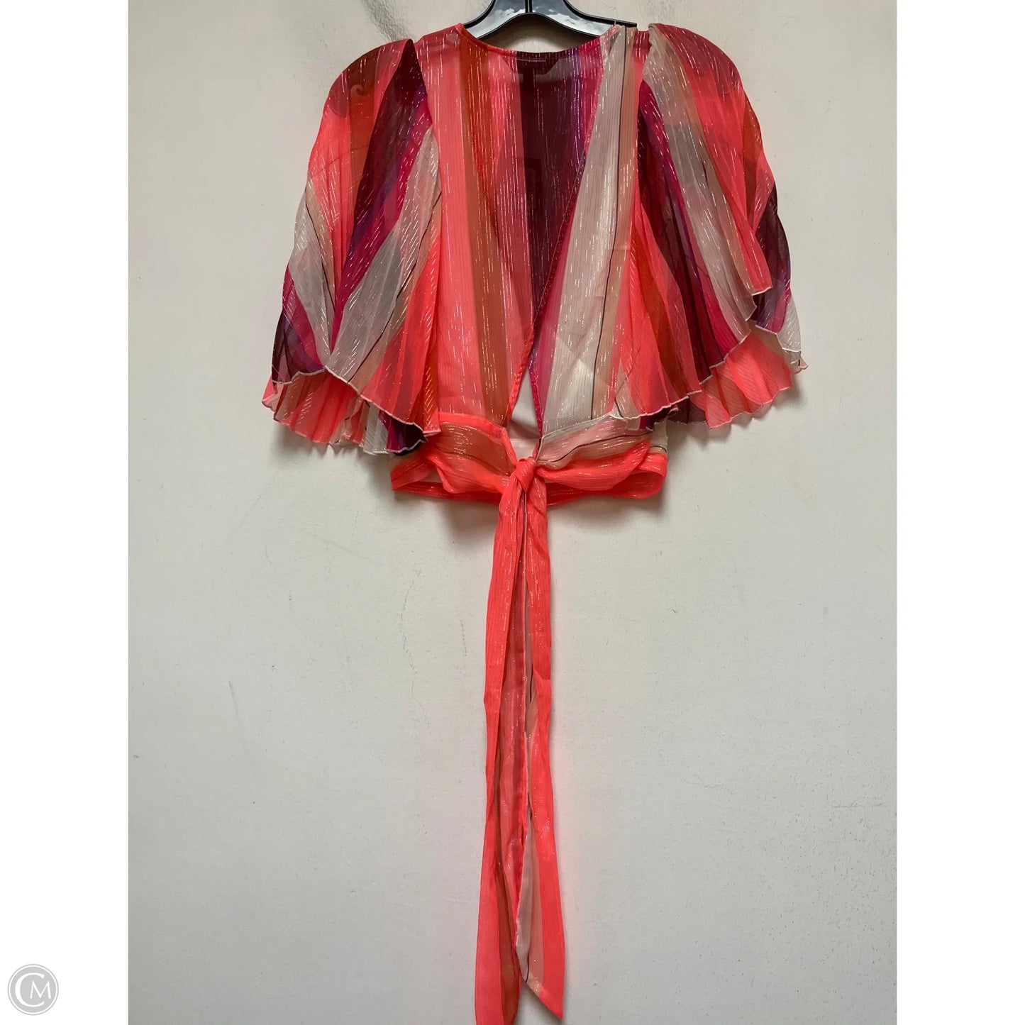 Top Short Sleeve By Express In Striped Pattern, Size: S