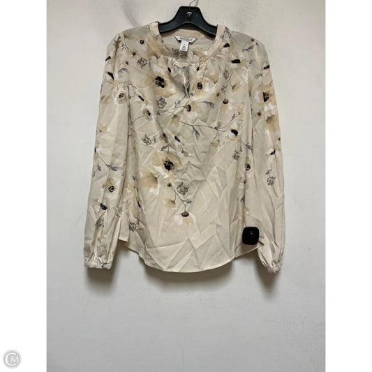 Top Long Sleeve By White House Black Market In Cream, Size: Xs
