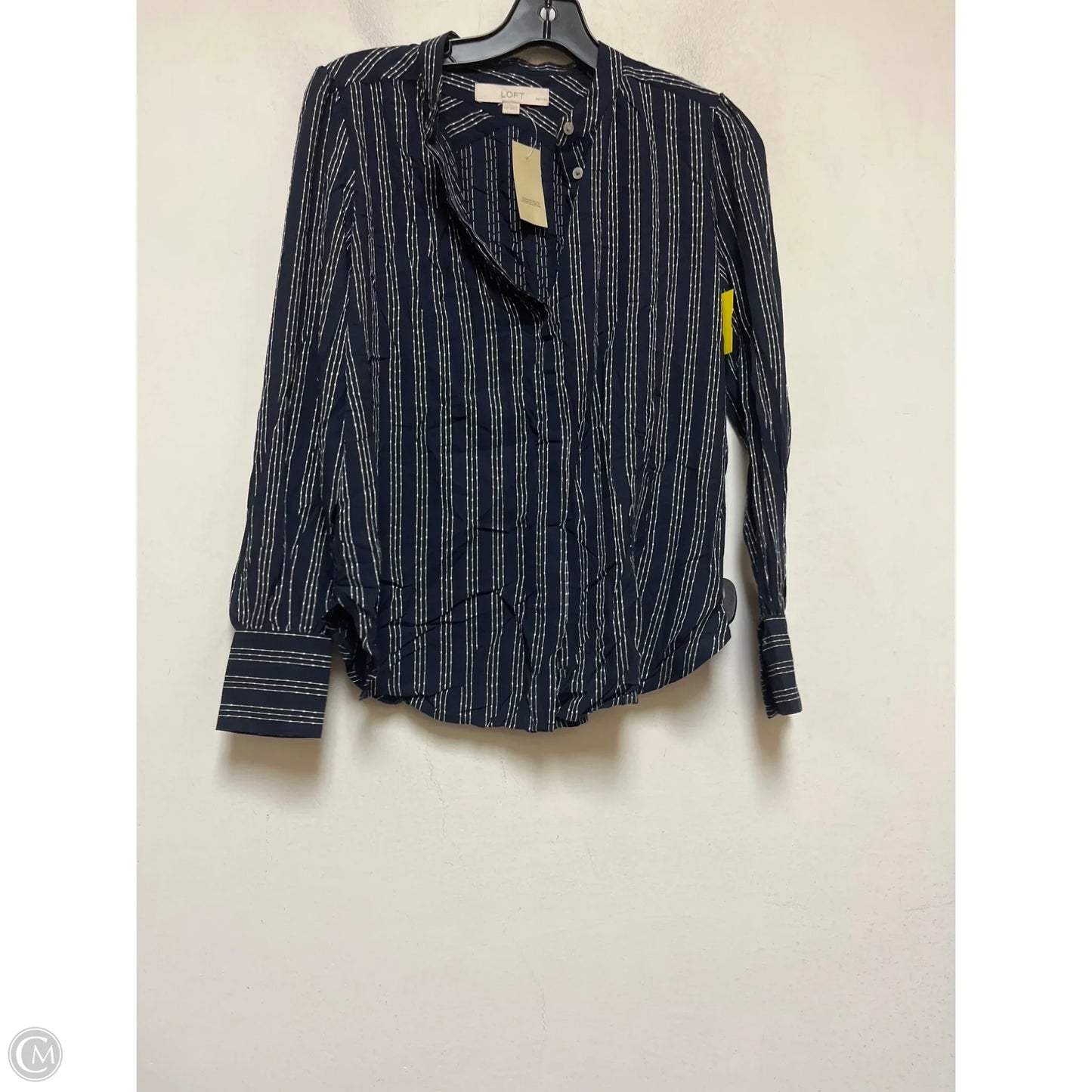 Top Long Sleeve By Loft In Navy, Size: Xsp