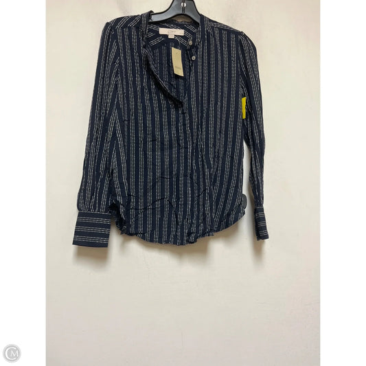Top Long Sleeve By Loft In Navy, Size: Xsp