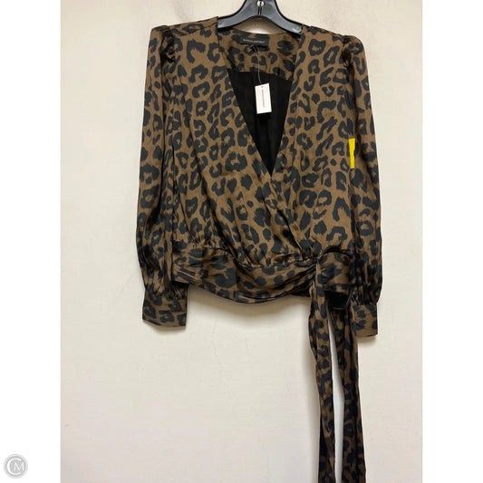 Top Long Sleeve By Banana Republic In Animal Print, Size: Xxs