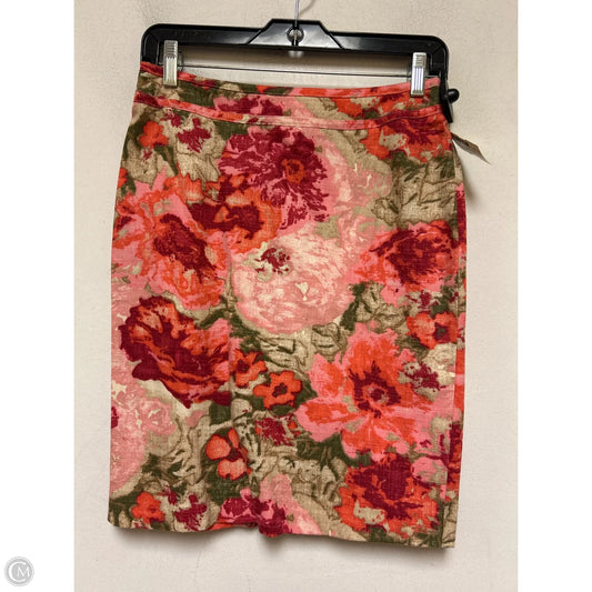 Skirt Midi By Talbots In Floral Print, Size: 2p