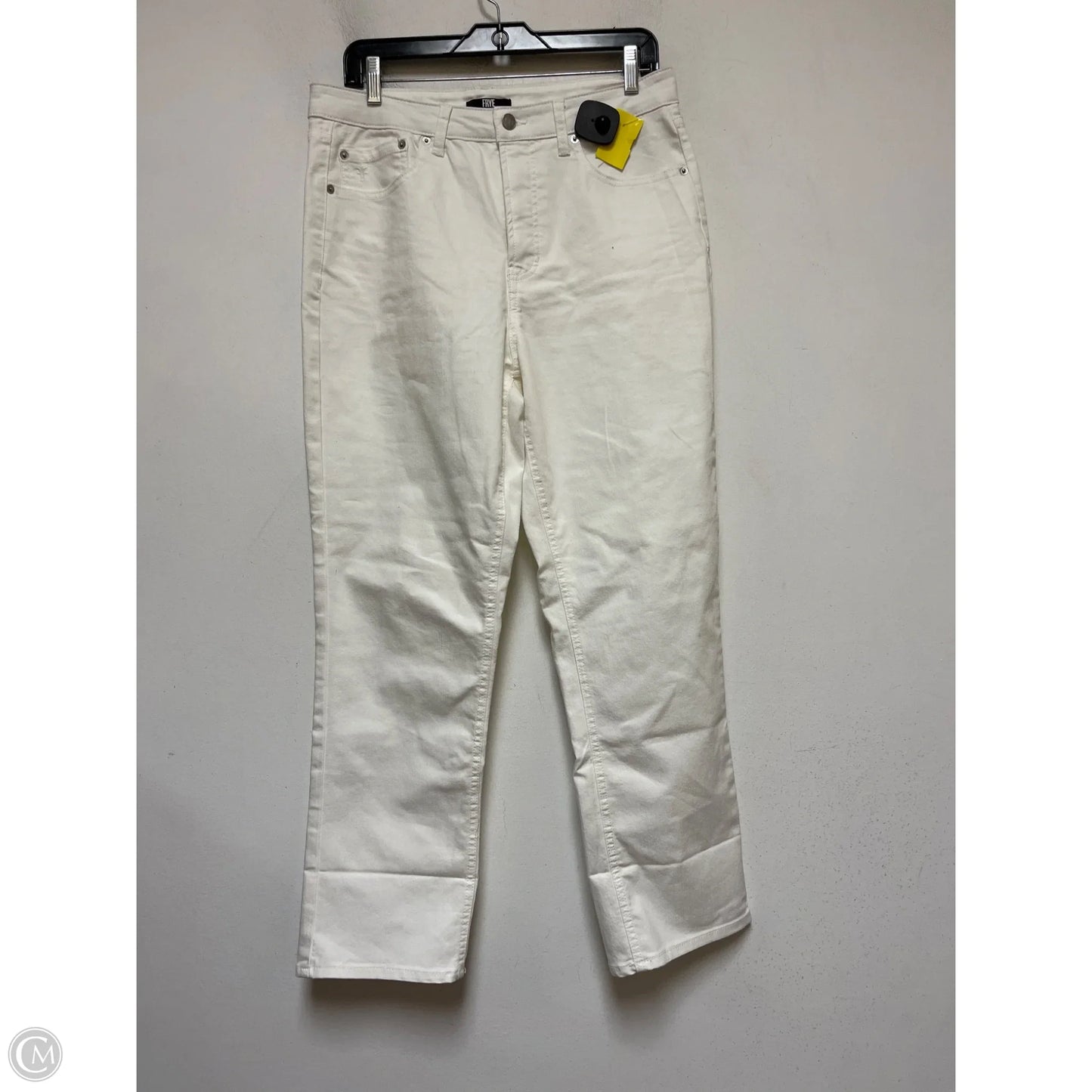 Jeans Designer By Frye In White Denim, Size: 8