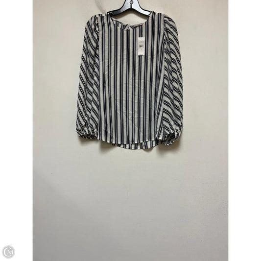 Top Long Sleeve By Loft In Blue & White, Size: Xs