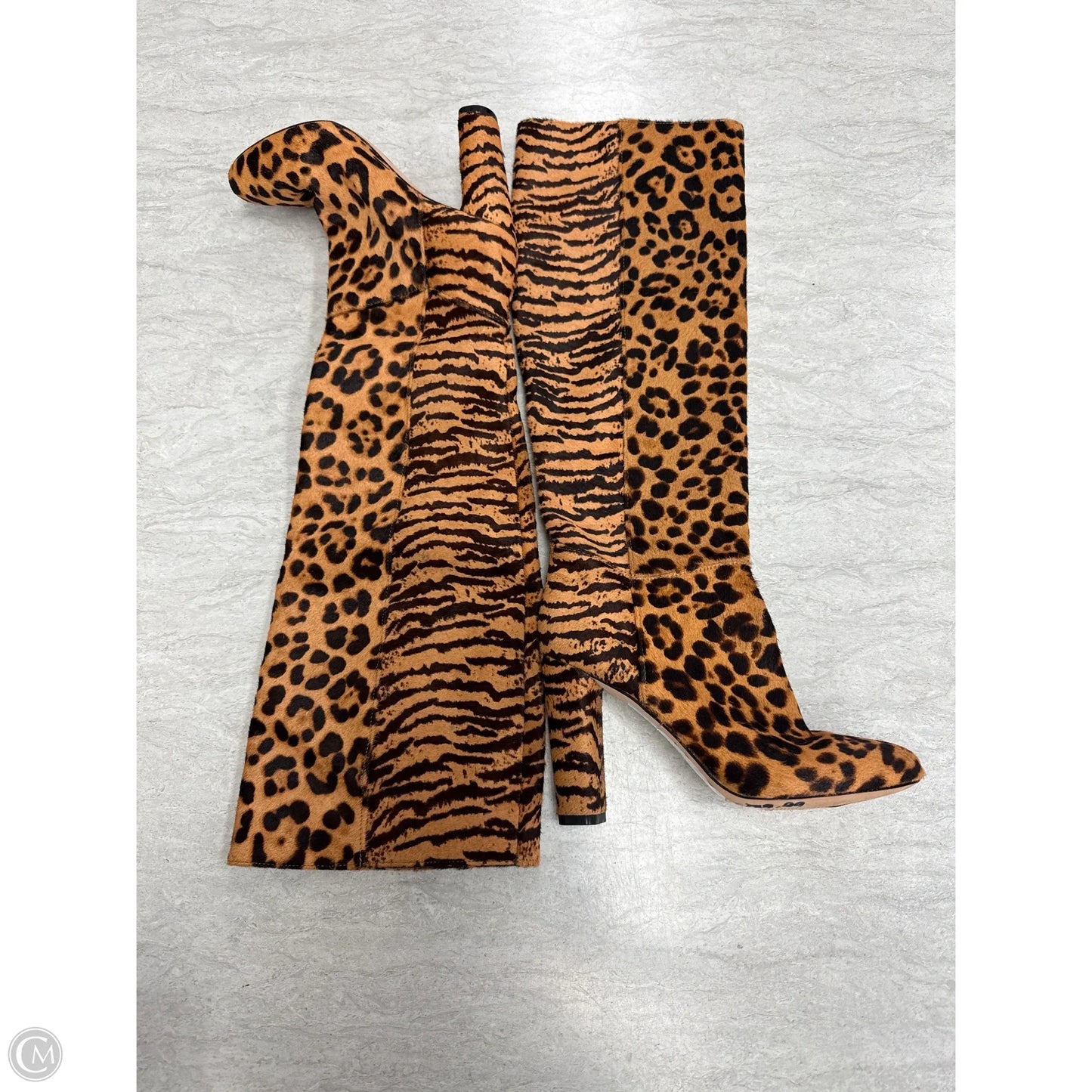 Boots Knee Heels By Antonio Melani In Animal Print, Size: 6