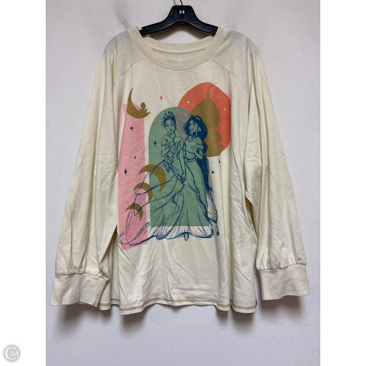 Top Long Sleeve By Disney In Cream, Size: 3x