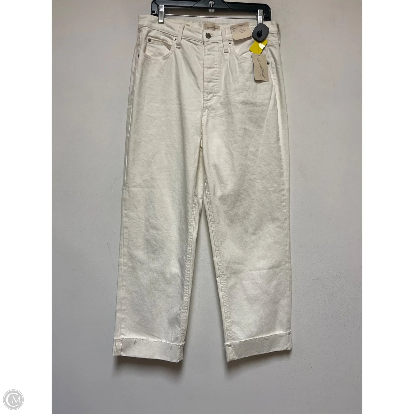 Jeans Straight By Universal Thread In Cream Denim, Size: 10