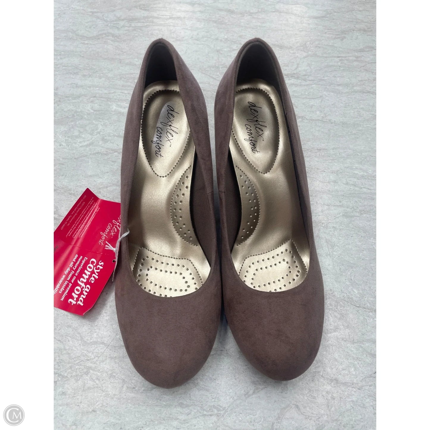 Shoes Heels Wedge By Dexflex In Taupe, Size: 9