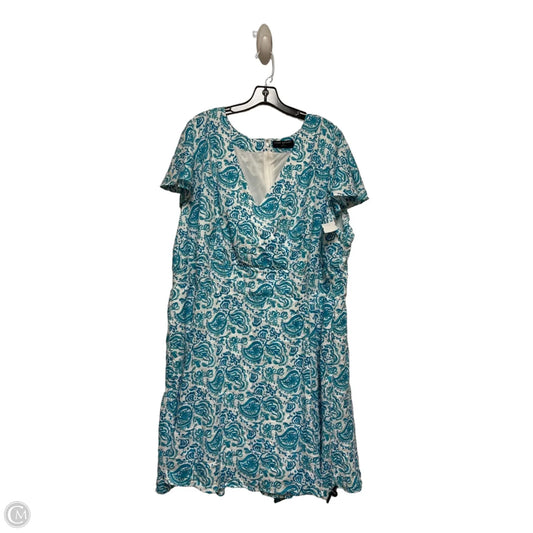 Dress Casual Short By Lane Bryant In Blue & White, Size: 3x