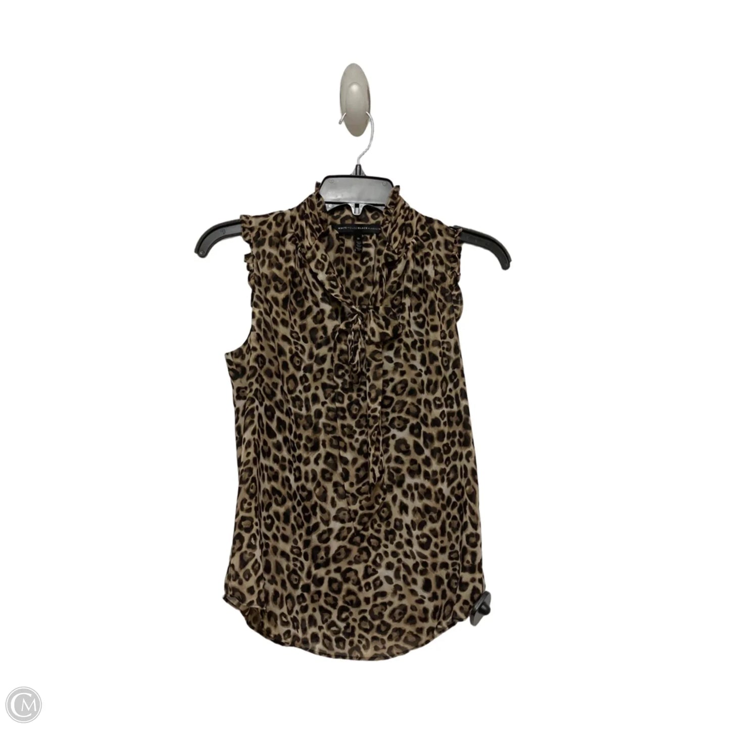 Top Sleeveless By White House Black Market In Animal Print, Size: Xs