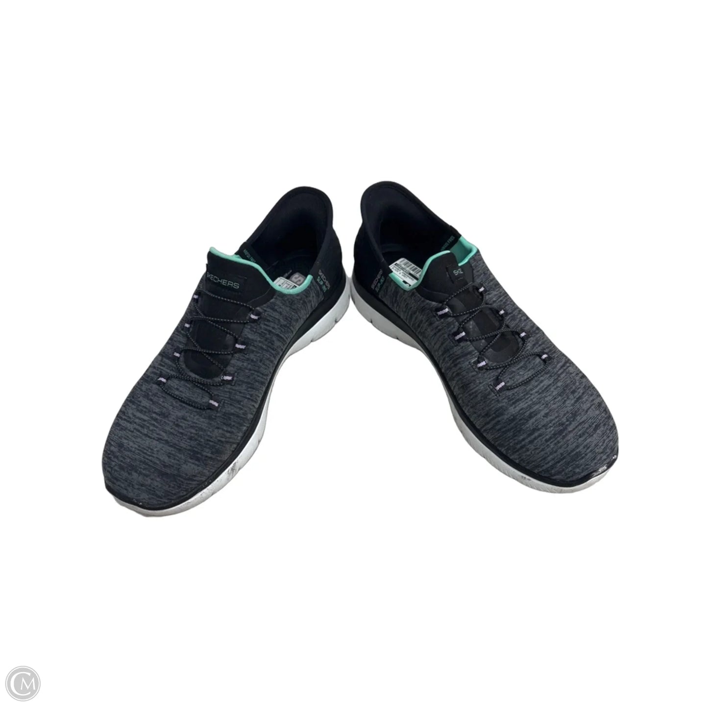 Shoes Sneakers By Skechers In Black & Grey, Size: 9