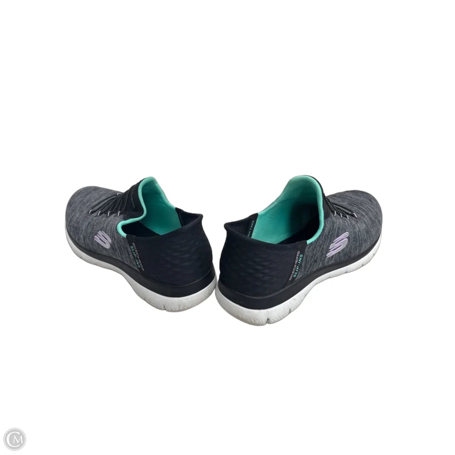 Shoes Sneakers By Skechers In Black & Grey, Size: 9