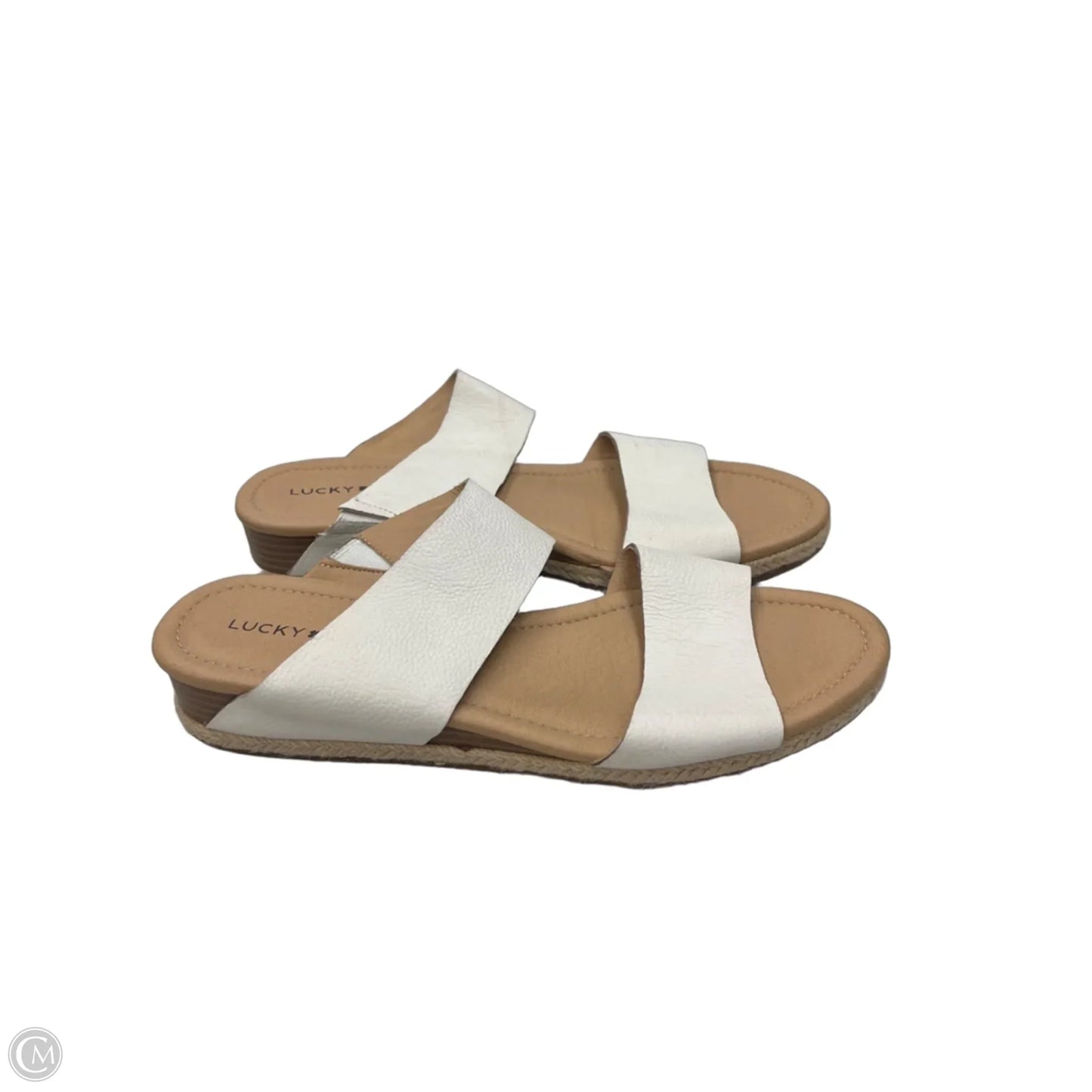 Sandals Flats By Lucky Brand In Tan & White, Size: 9.5