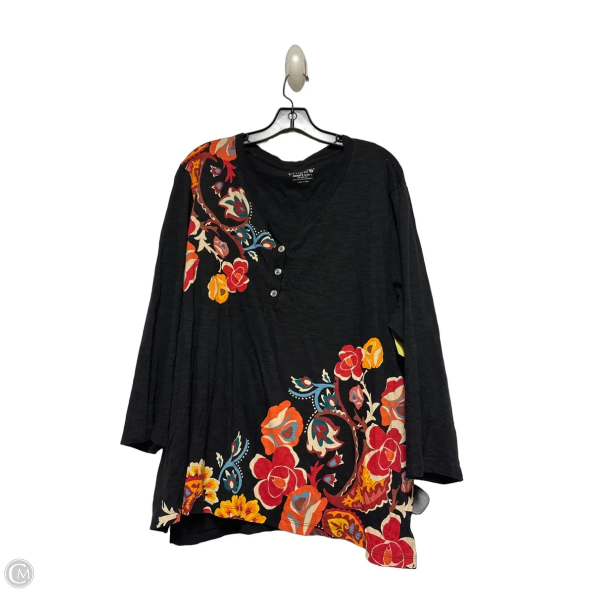 Top Long Sleeve By Chicos In Black, Size: S