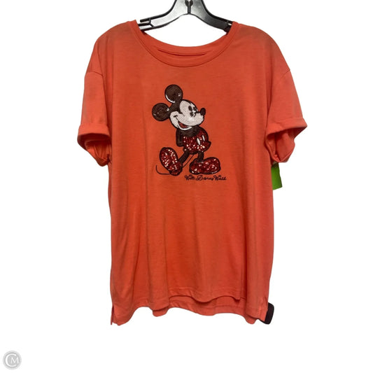Top Short Sleeve Basic By Disney Store In Orange, Size: Xl