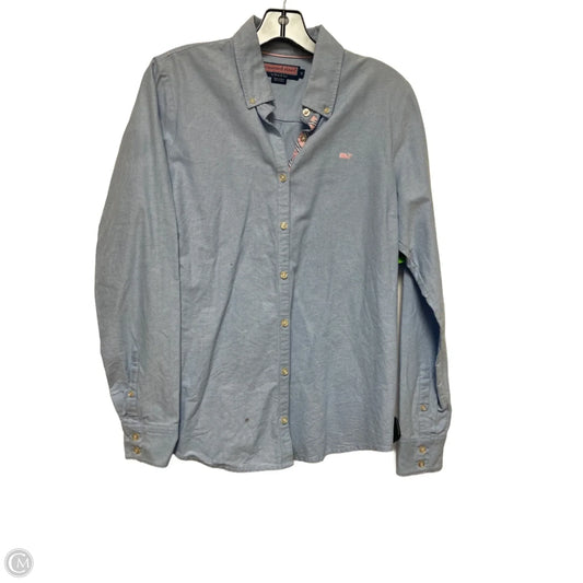 Top Long Sleeve Basic By Vineyard Vines In Blue, Size: M