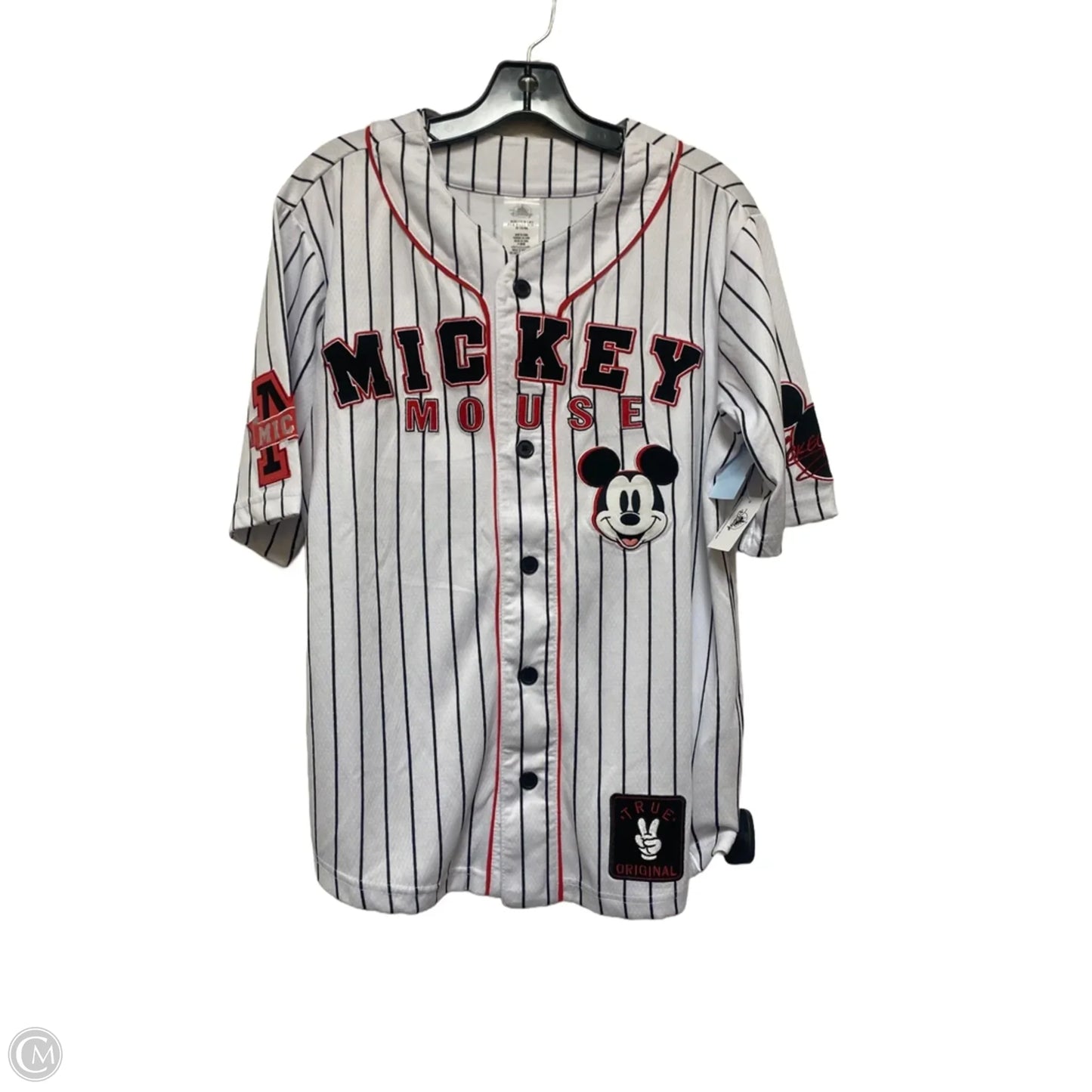 Top Short Sleeve By Disney Store In Striped Pattern, Size: S