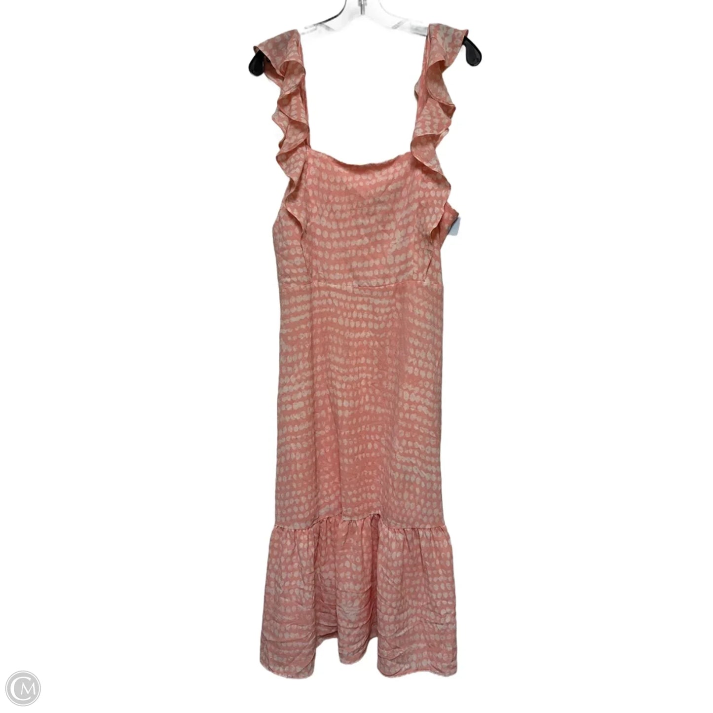 Dress Casual Midi By Bcbg In Pink & White, Size: L