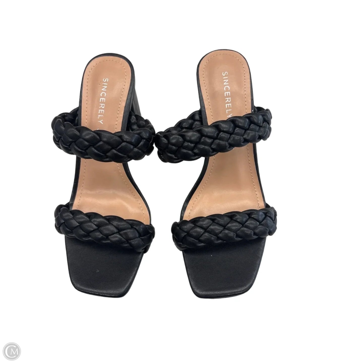 Sandals Heels Block By Sincerely Jules In Black, Size: 7.5