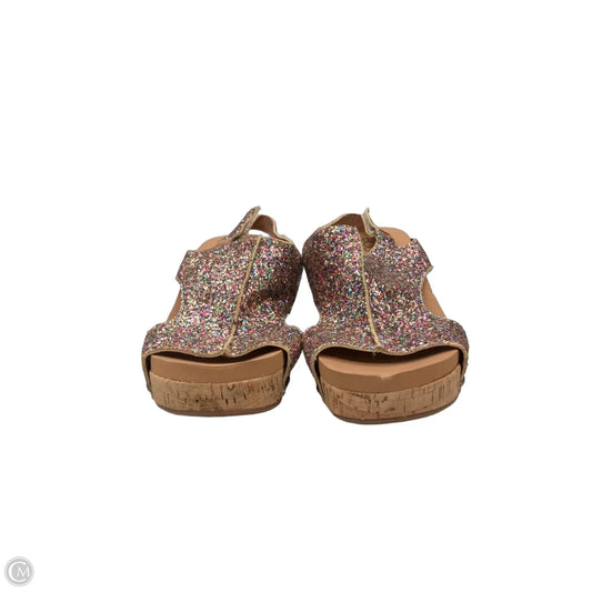 Sandals Heels Wedge By Clothes Mentor In Multi-colored, Size: 7